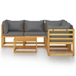 vidaXL Solid Acacia Wood Garden Lounge Set in Gray