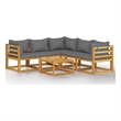 vidaXL Solid Acacia Wood Garden Lounge Set in Gray