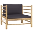 vidaXL 7 Piece Bamboo Small Garden Lounge Set in Gray/Natural