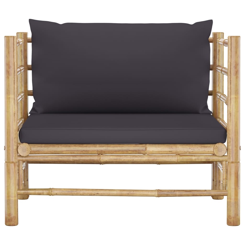 vidaXL 5 Piece Bamboo Garden Lounge Set in Gray