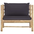 vidaXL 5 Piece Bamboo Garden Lounge Set in Gray