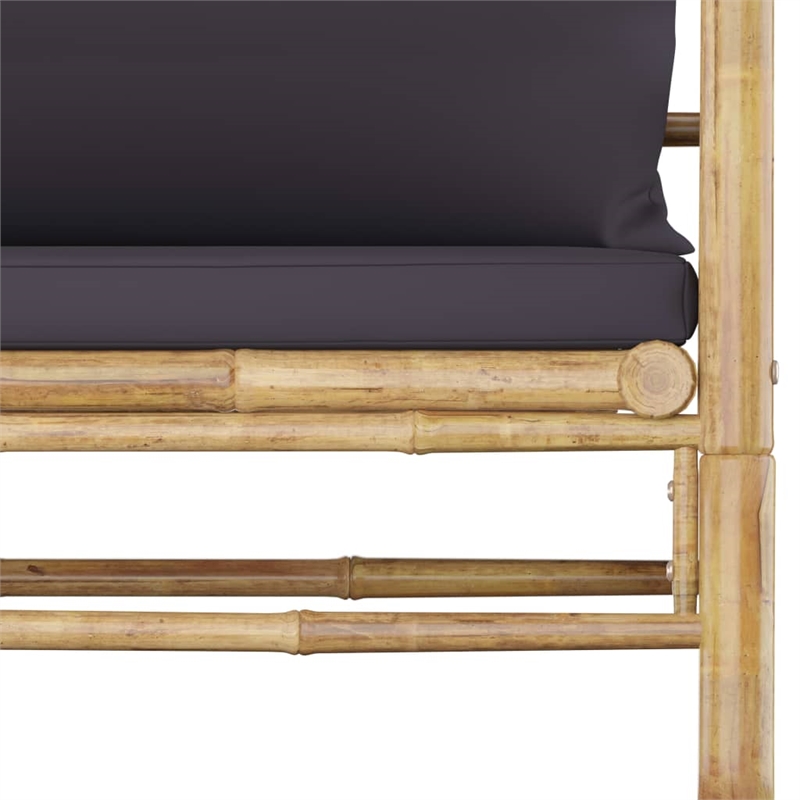 vidaXL 5 Piece Bamboo Garden Lounge Set in Gray