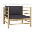 vidaXL 5 Piece Bamboo Garden Lounge Set in Gray