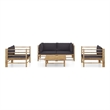 vidaXL 5 Piece Bamboo Garden Lounge Set in Gray