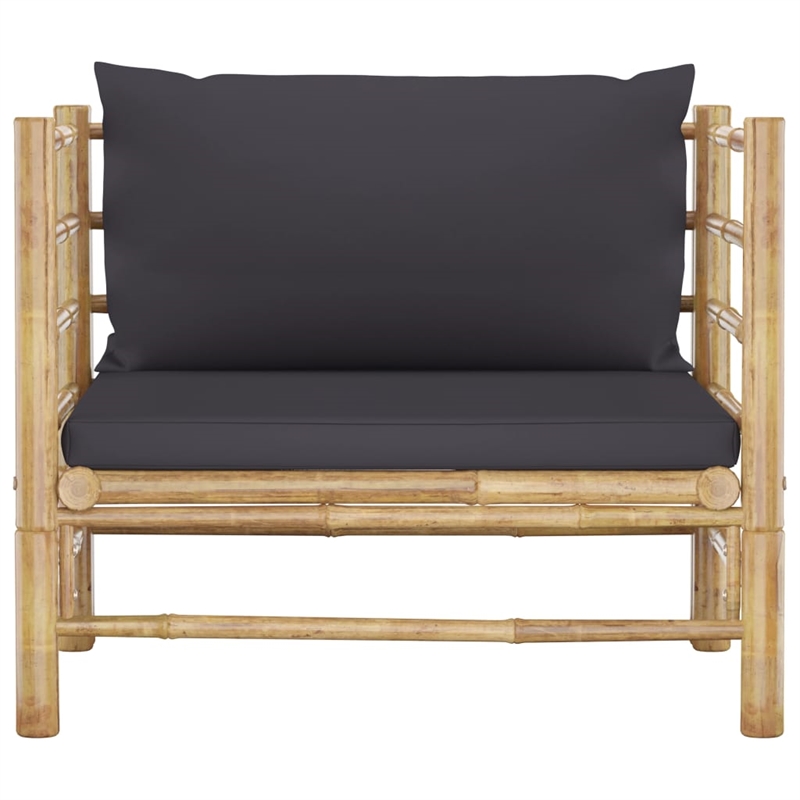 vidaXL 7 Piece Bamboo Garden Lounge Set in Gray