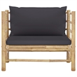 vidaXL 7 Piece Bamboo Garden Lounge Set in Gray