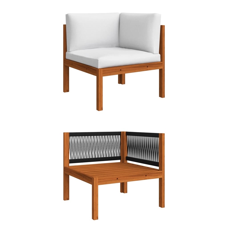 vidaXL Solid Acacia Wood Large Garden Lounge Set in Cream