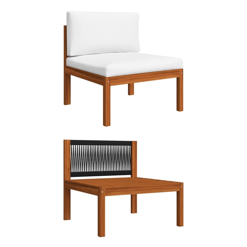 vidaXL Solid Acacia Wood Large Garden Lounge Set in Cream