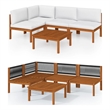 vidaXL Solid Acacia Wood Large Garden Lounge Set in Cream