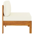 vidaXL Solid Acacia Wood Sofa in White/Cream