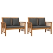 vidaXL Solid Acacia Wood Garden Lounge Set in Gray