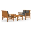vidaXL Solid Acacia Wood Garden Lounge Set in Gray