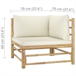 vidaXL Bamboo Garden Lounge Set in White/Cream