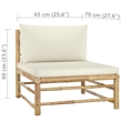 vidaXL Bamboo Garden Lounge Set in White/Cream