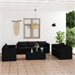 vidaXL 9 Piece Steel Garden Lounge Set in Black