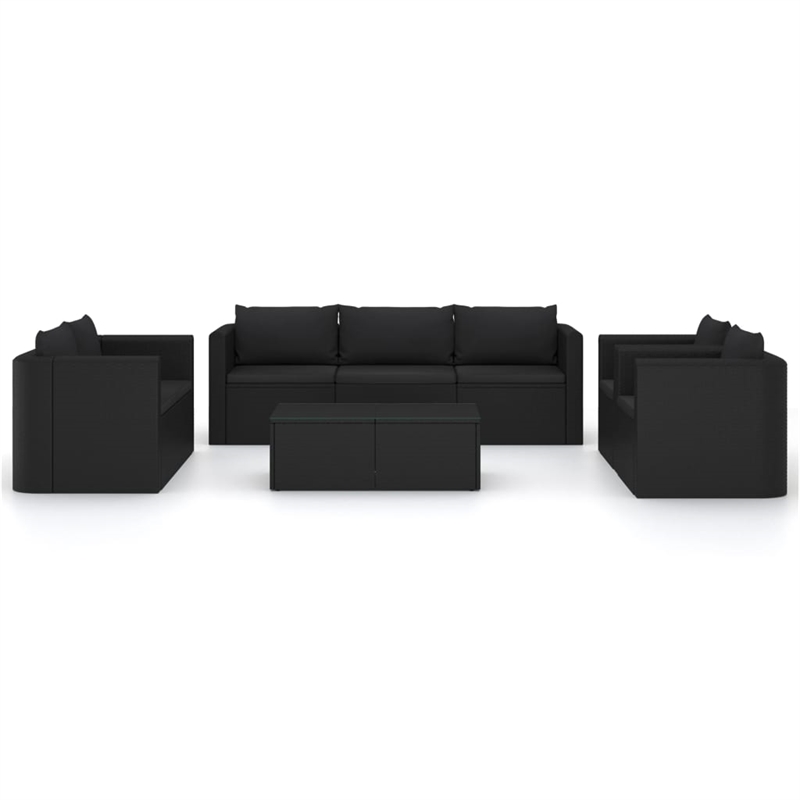 vidaXL 9 Piece Steel Garden Lounge Set in Black