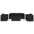 vidaXL 9 Piece Steel Garden Lounge Set in Black