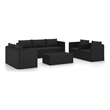 vidaXL 9 Piece Steel Garden Lounge Set in Black