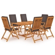 vidaXL 7 Piece Wood Furniture Set in Gray