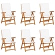 vidaXL 7 Piece Wood Medium Furniture Set in Natural