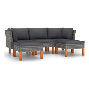 vidaXL 5 Piece Steel Garden Lounge Set in Gray/Anthracite