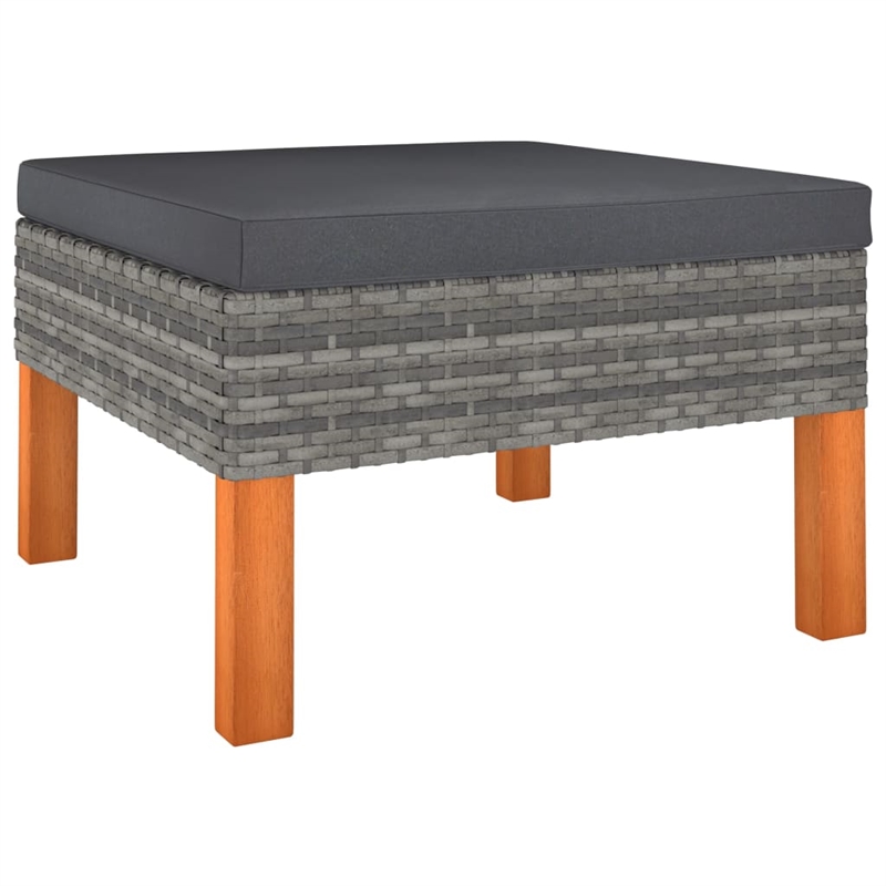vidaXL 6 Piece Poly Rattan Garden Lounge Set in Gray