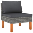 vidaXL 6 Piece Poly Rattan Garden Lounge Set in Gray