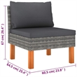 vidaXL 6 Piece Poly Rattan Garden Lounge Set in Gray