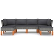 vidaXL 6 Piece Steel Garden Lounge Set in Gray