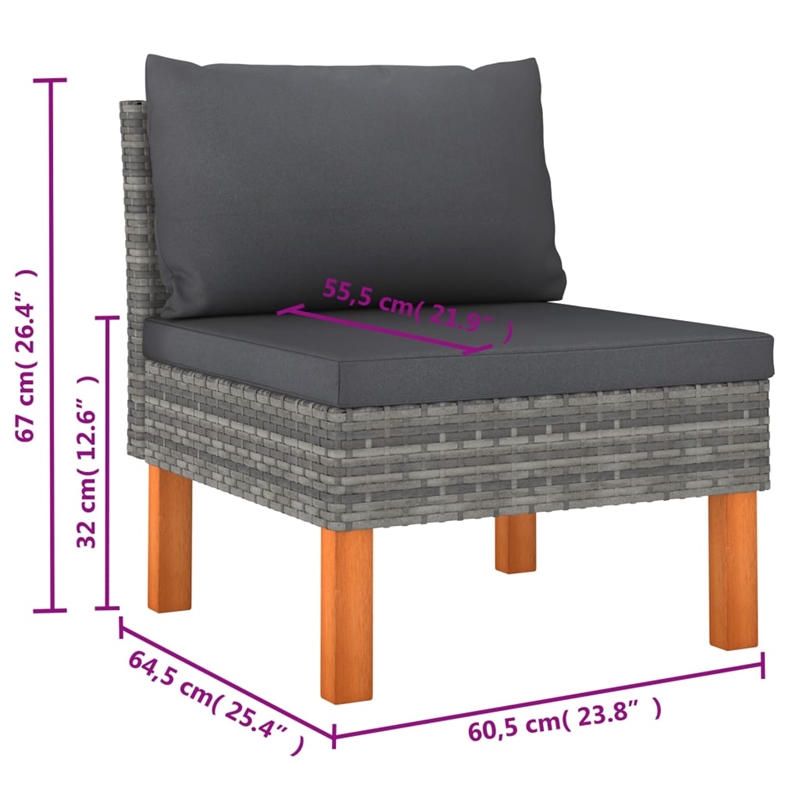 vidaXL 6 Piece Steel Garden Lounge Set in Gray