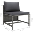 vidaXL 9 Piece Poly Rattan Standard Garden Lounge Set in Gray