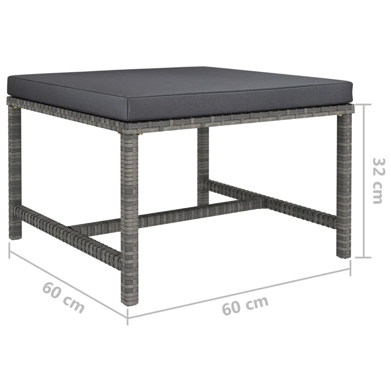 vidaXL 9 Piece Poly Rattan Standard Garden Lounge Set in Gray
