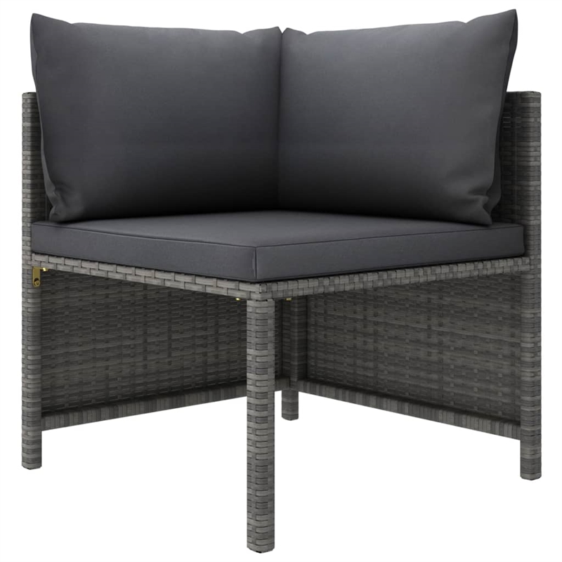 vidaXL 9 Piece Poly Rattan Standard Garden Lounge Set in Gray