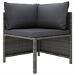 vidaXL 9 Piece Poly Rattan Standard Garden Lounge Set in Gray