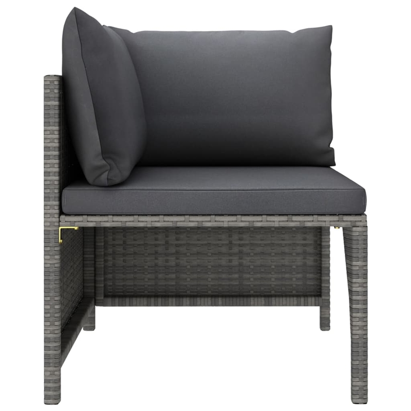 vidaXL 9 Piece Poly Rattan Standard Garden Lounge Set in Gray