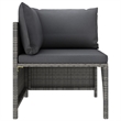 vidaXL 9 Piece Poly Rattan Standard Garden Lounge Set in Gray