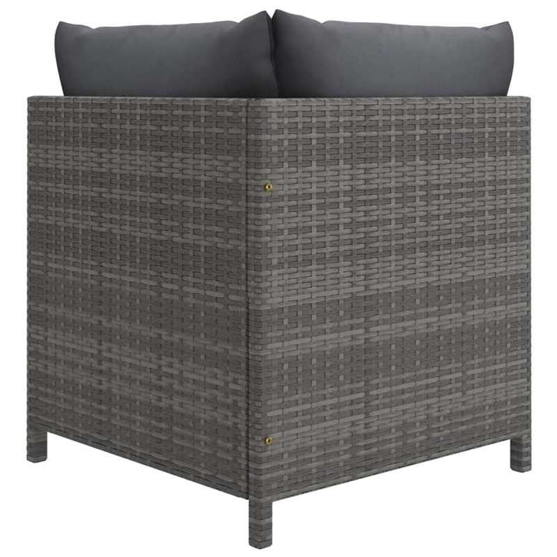 vidaXL 9 Piece Poly Rattan Standard Garden Lounge Set in Gray