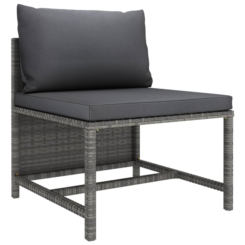 vidaXL 9 Piece Poly Rattan Standard Garden Lounge Set in Gray