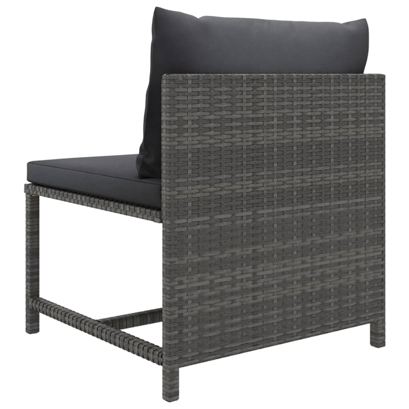 vidaXL 9 Piece Poly Rattan Standard Garden Lounge Set in Gray