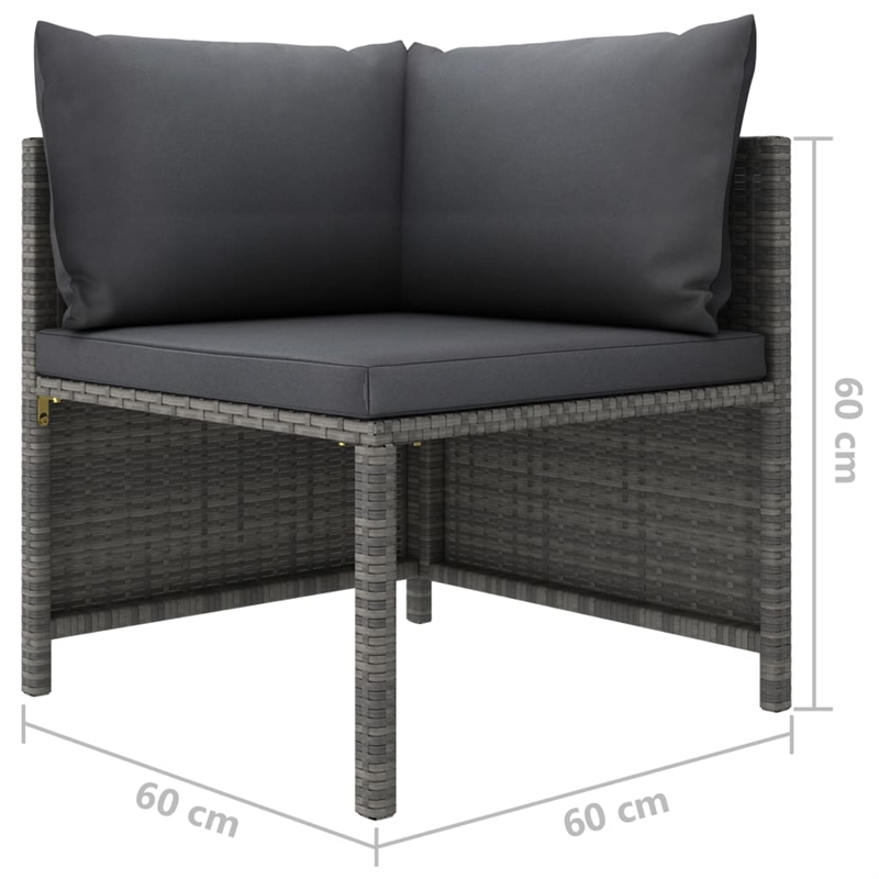 vidaXL 9 Piece Poly Rattan Standard Garden Lounge Set in Gray