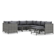 vidaXL 9 Piece Poly Rattan Standard Garden Lounge Set in Gray