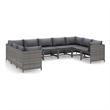 vidaXL 9 Piece Steel Garden Lounge Set in Gray