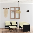 vidaXL 5 Piece Steel Small Garden Lounge Set in Black