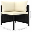 vidaXL 5 Piece Steel Small Garden Lounge Set in Black