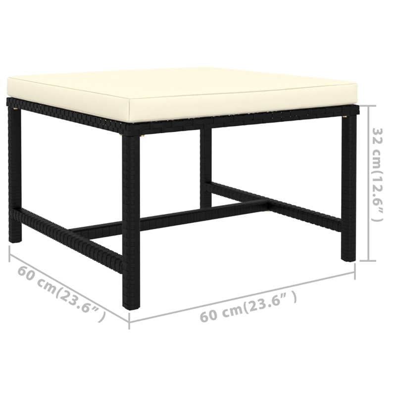 vidaXL 5 Piece Steel Small Garden Lounge Set in Black