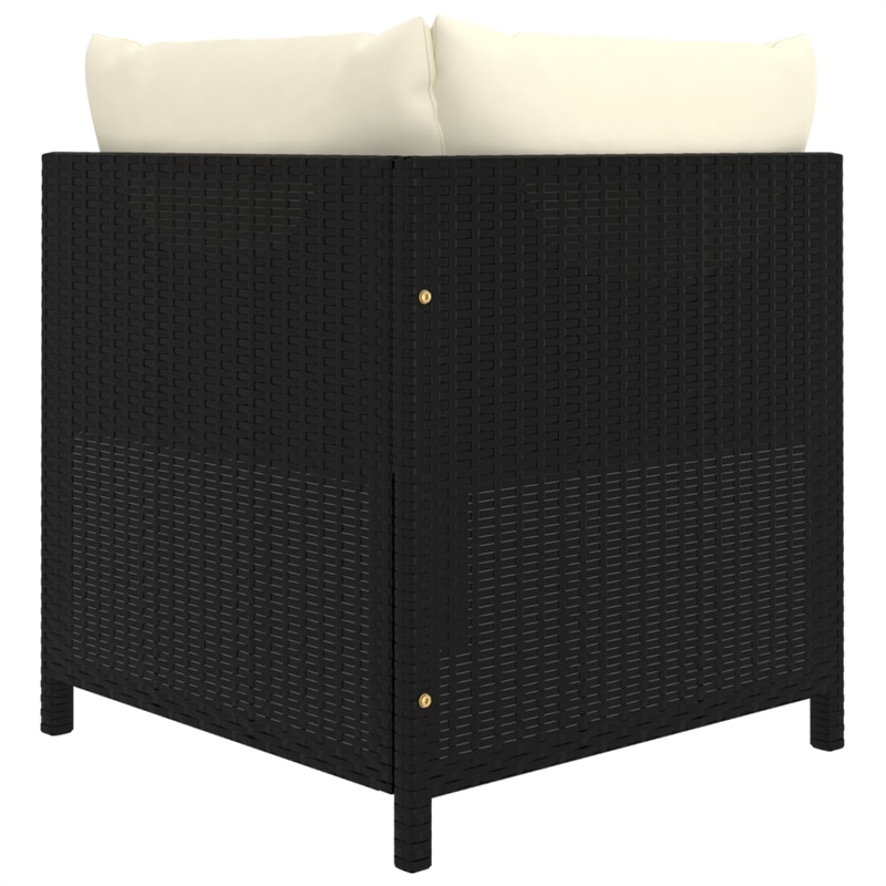 vidaXL 5 Piece Steel Small Garden Lounge Set in Black