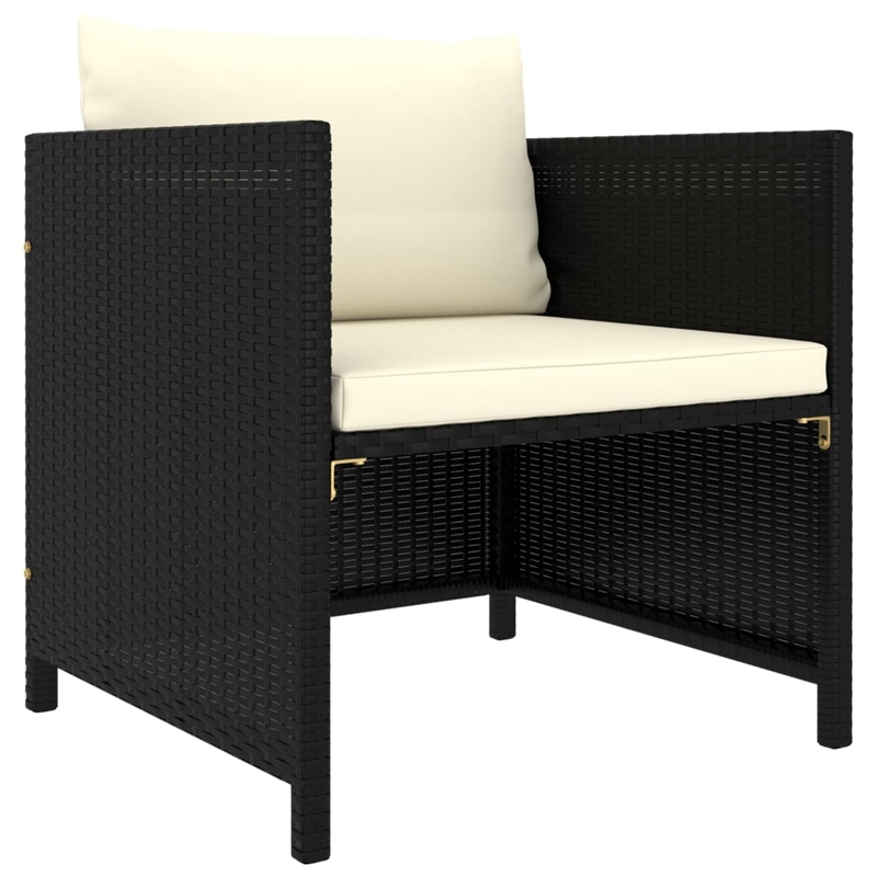 vidaXL 5 Piece Steel Small Garden Lounge Set in Black