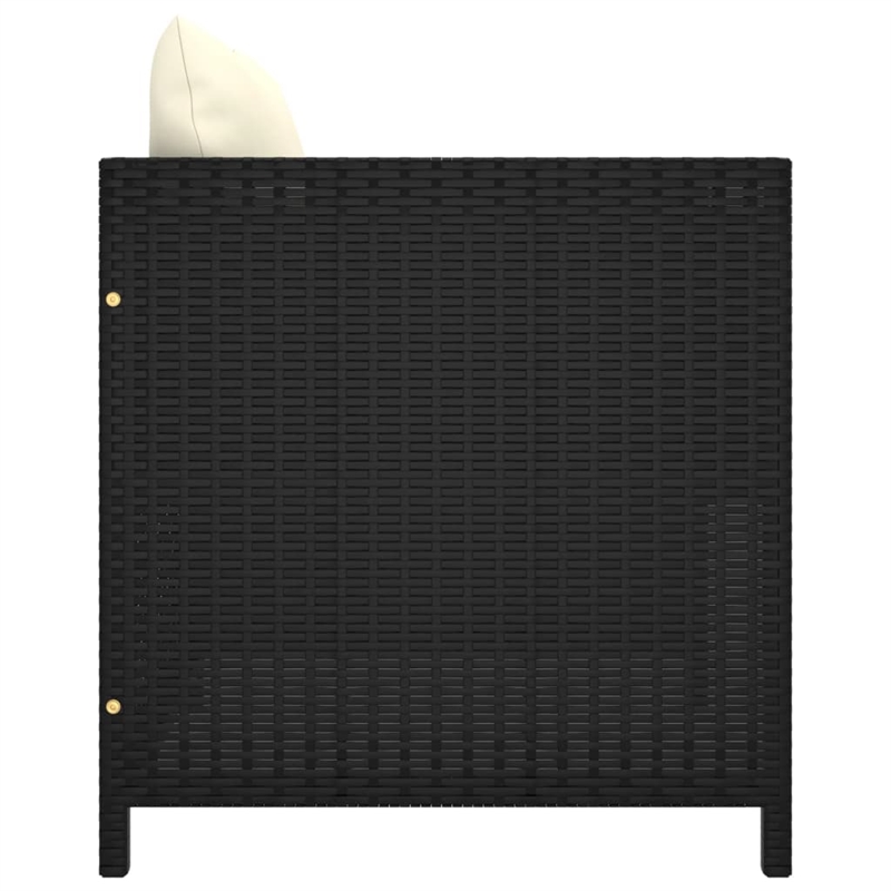 vidaXL 5 Piece Steel Small Garden Lounge Set in Black