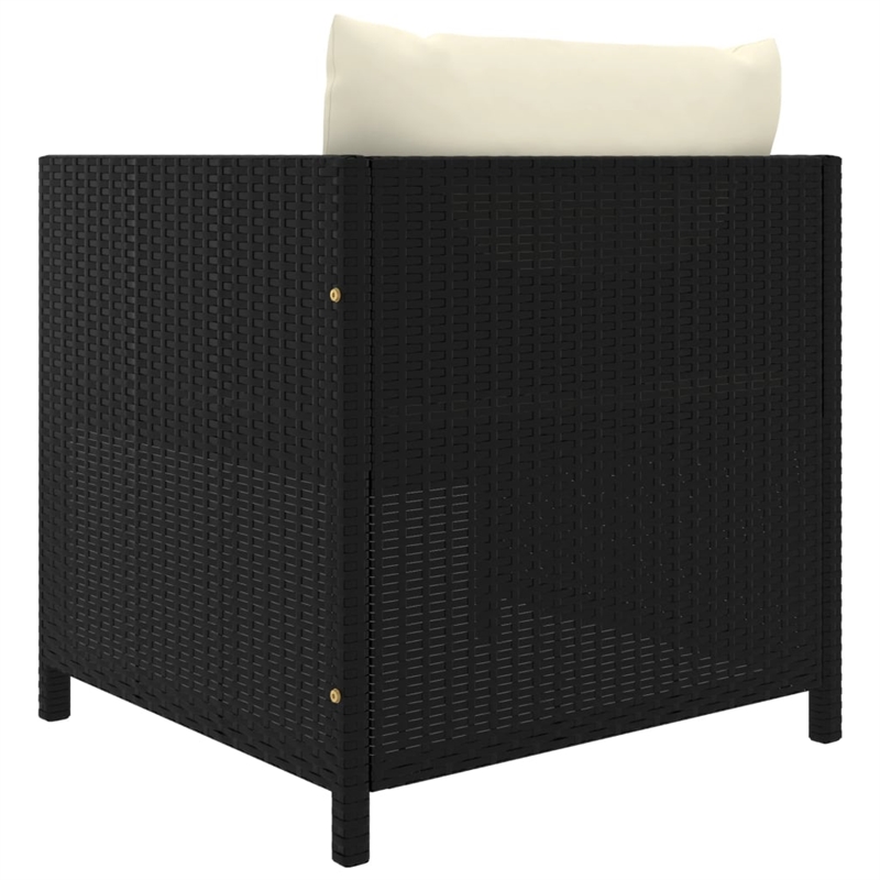 vidaXL 5 Piece Steel Small Garden Lounge Set in Black
