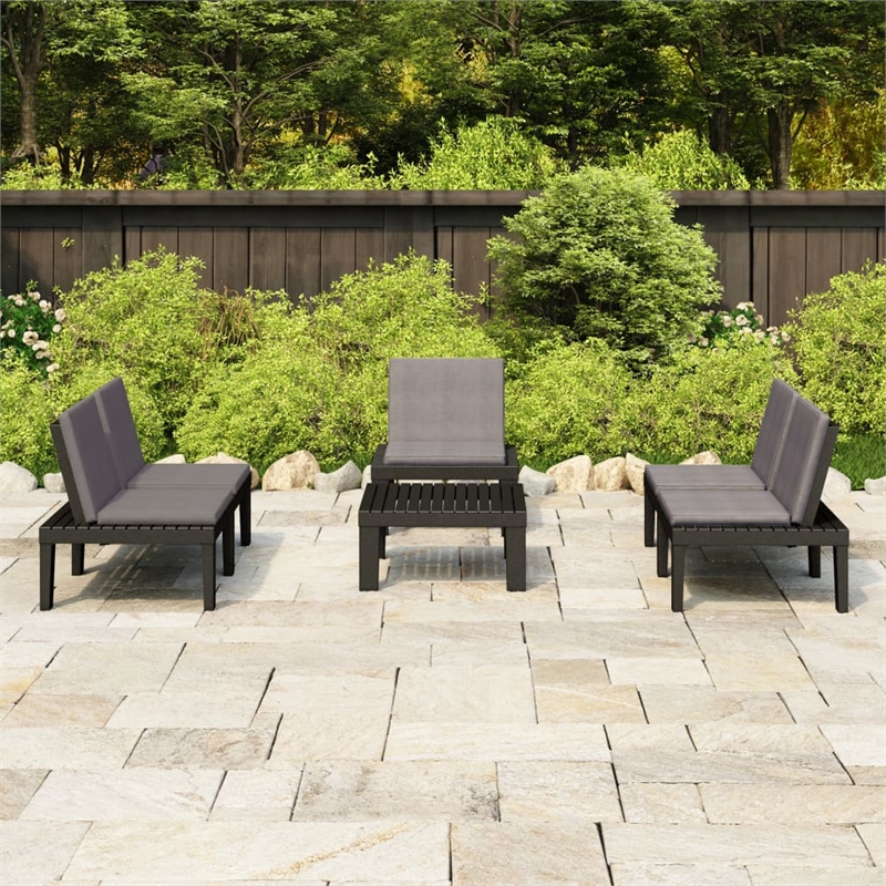vidaXL 4 Piece Steel Medium Garden Lounge Set in Gray